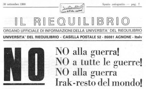 NO ALLA GUERRA - L'ECO Agnone 30 settembre 1990 TITOLI