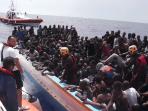 Rescued refugees from Libya